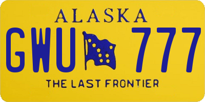 AK license plate GWU777
