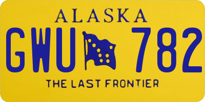 AK license plate GWU782