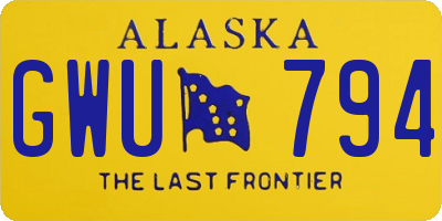 AK license plate GWU794
