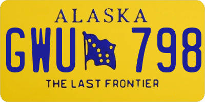 AK license plate GWU798