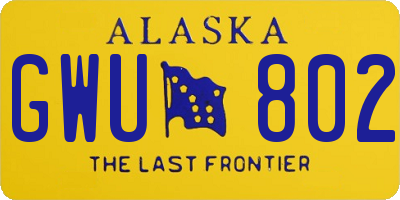AK license plate GWU802