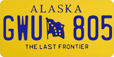 AK license plate GWU805