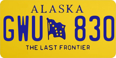 AK license plate GWU830