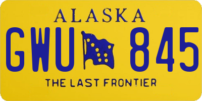 AK license plate GWU845