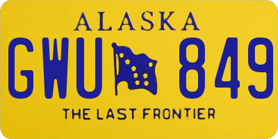 AK license plate GWU849