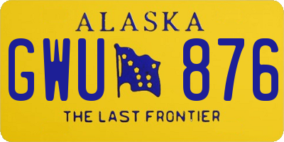 AK license plate GWU876