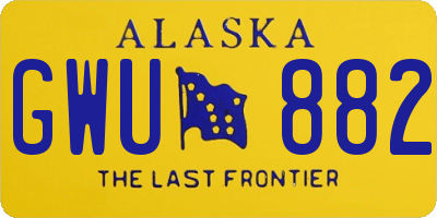 AK license plate GWU882