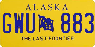 AK license plate GWU883
