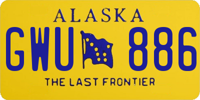 AK license plate GWU886