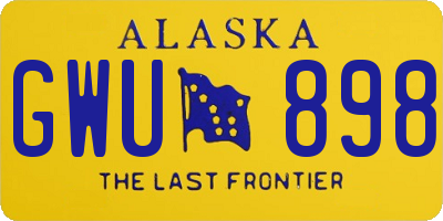 AK license plate GWU898