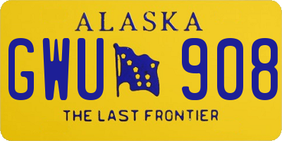 AK license plate GWU908