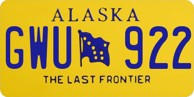 AK license plate GWU922