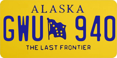 AK license plate GWU940