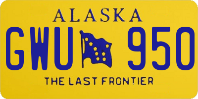 AK license plate GWU950