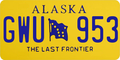 AK license plate GWU953