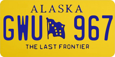 AK license plate GWU967