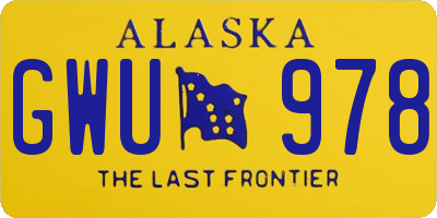 AK license plate GWU978