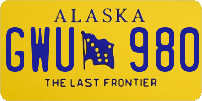 AK license plate GWU980