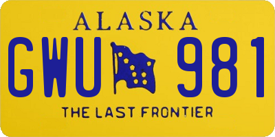 AK license plate GWU981