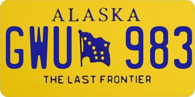 AK license plate GWU983