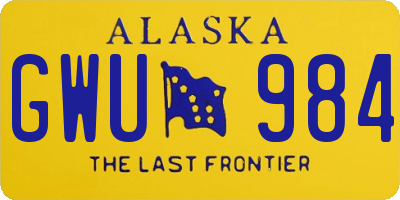 AK license plate GWU984