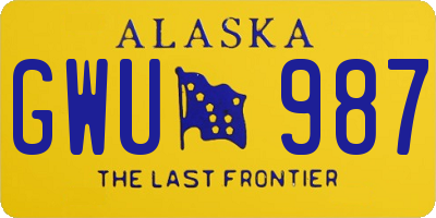 AK license plate GWU987