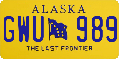 AK license plate GWU989