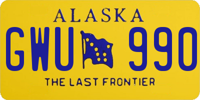 AK license plate GWU990