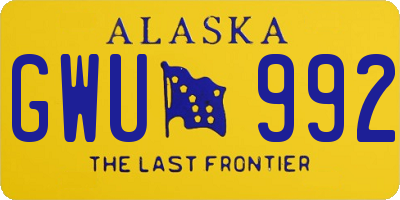 AK license plate GWU992