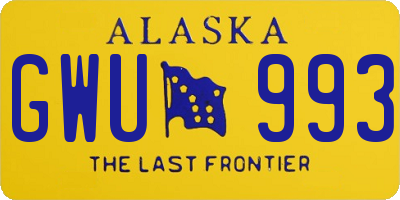 AK license plate GWU993