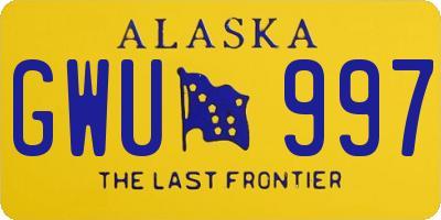 AK license plate GWU997