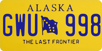 AK license plate GWU998
