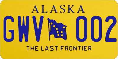 AK license plate GWV002
