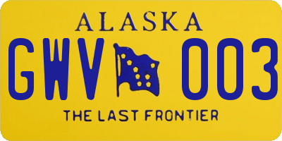 AK license plate GWV003