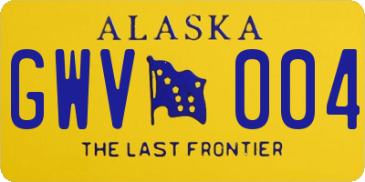 AK license plate GWV004