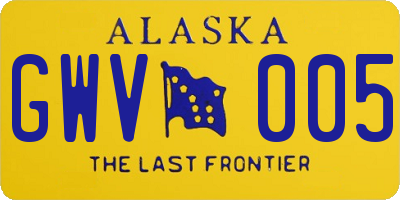 AK license plate GWV005