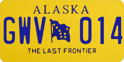 AK license plate GWV014