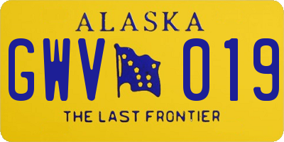 AK license plate GWV019