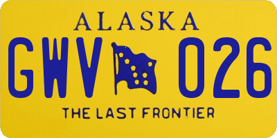 AK license plate GWV026
