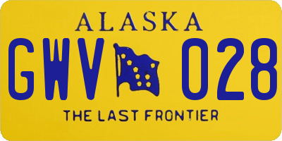 AK license plate GWV028