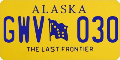 AK license plate GWV030
