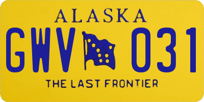 AK license plate GWV031