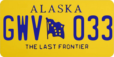 AK license plate GWV033