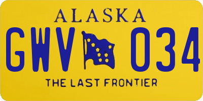 AK license plate GWV034