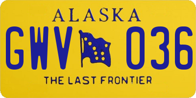 AK license plate GWV036