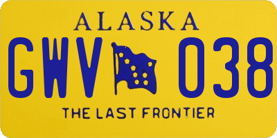 AK license plate GWV038