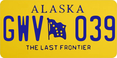 AK license plate GWV039