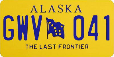 AK license plate GWV041