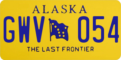 AK license plate GWV054