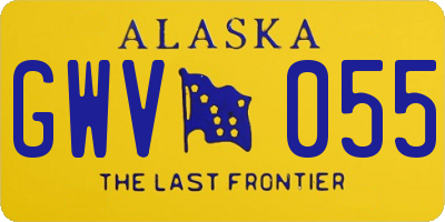 AK license plate GWV055